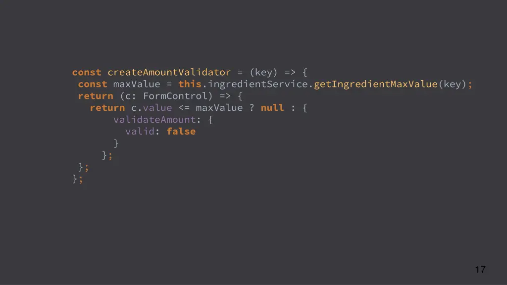 const createamountvalidator key const maxvalue
