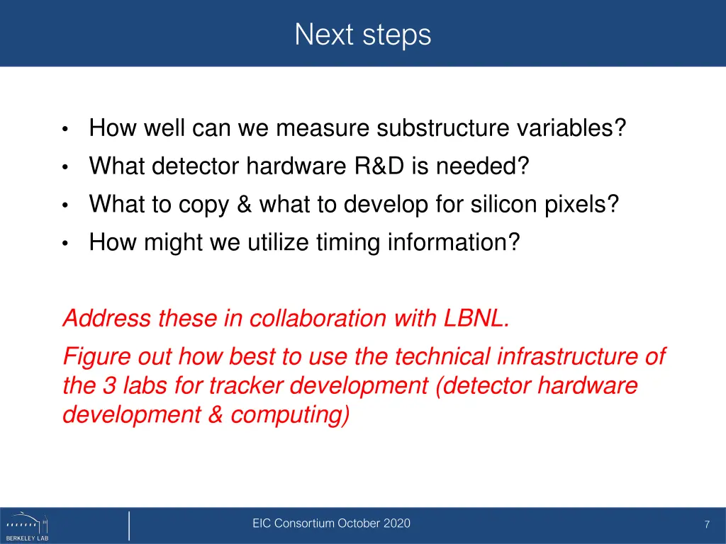 next steps