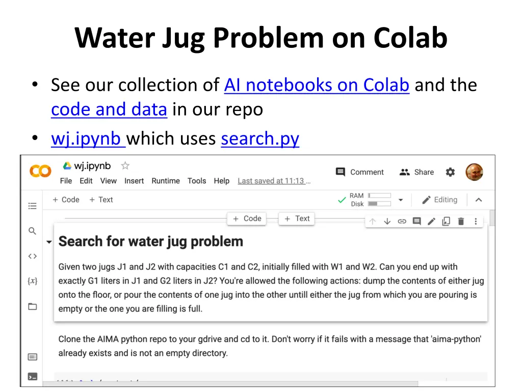 water jug problem on colab