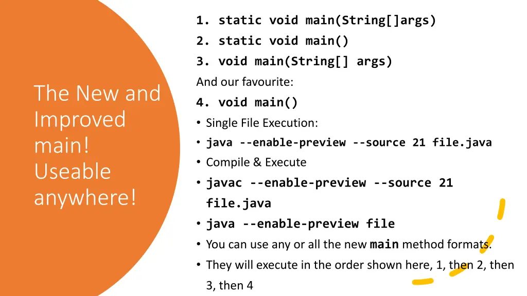 1 static void main string args