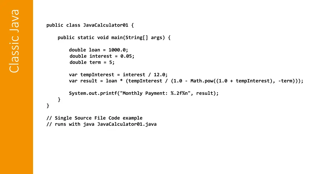 classic java