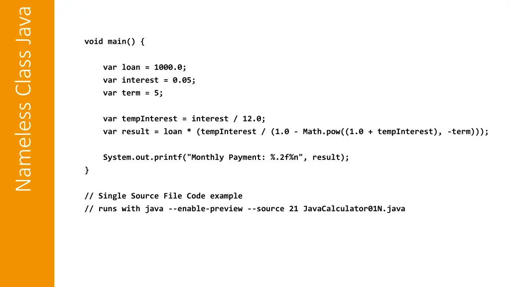 nameless class java