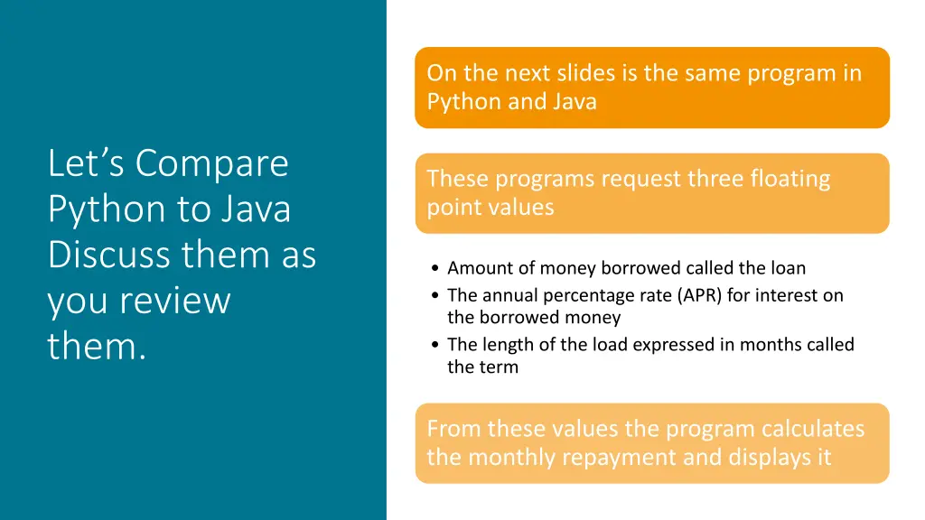 on the next slides is the same program in python