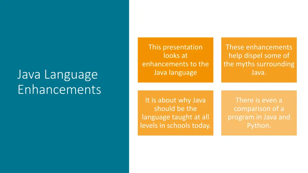this presentation looks at enhancements