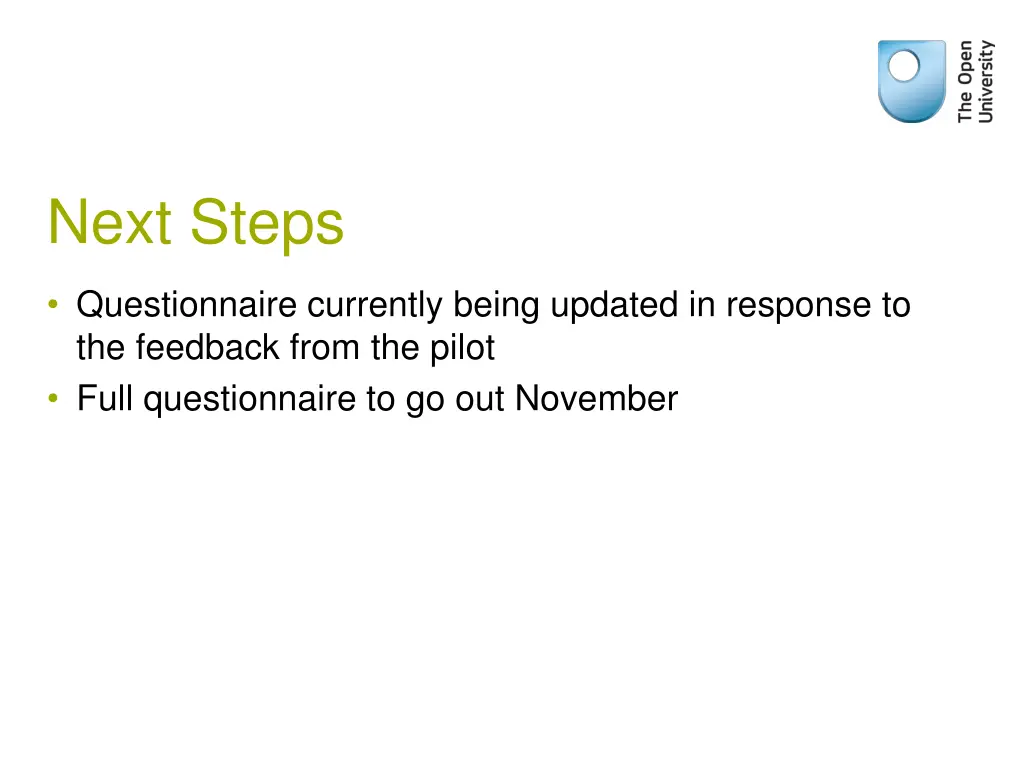 next steps