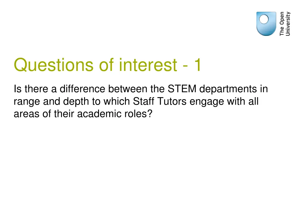 questions of interest 1