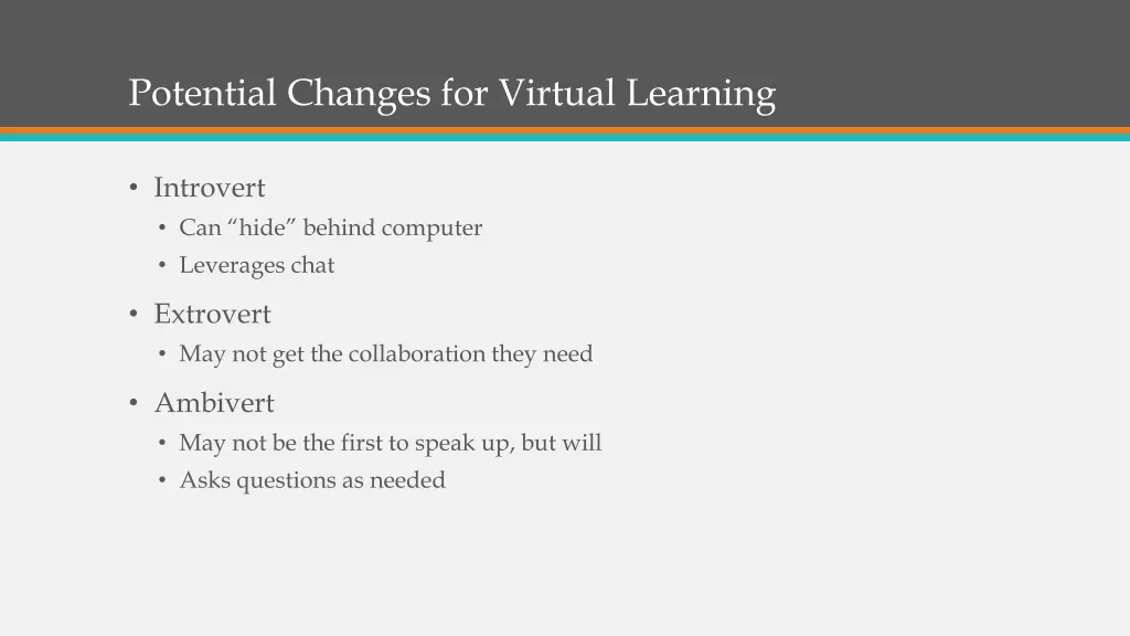 potential changes for virtual learning