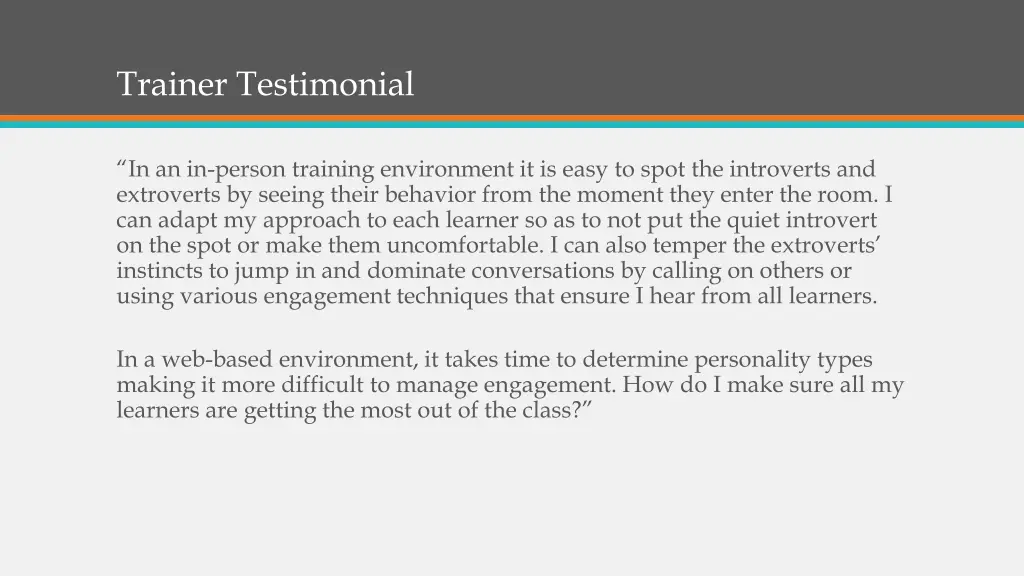 trainer testimonial