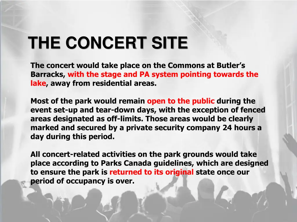 the concert site