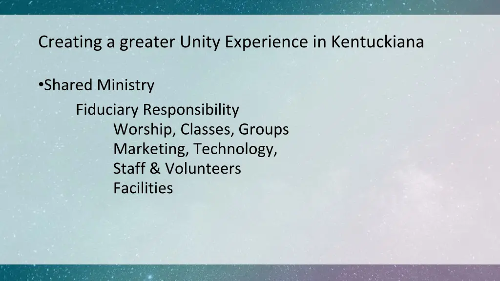 creating a greater unity experience in kentuckiana