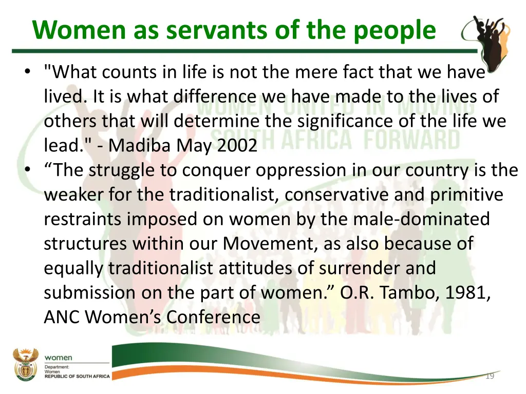 women as servants of the people