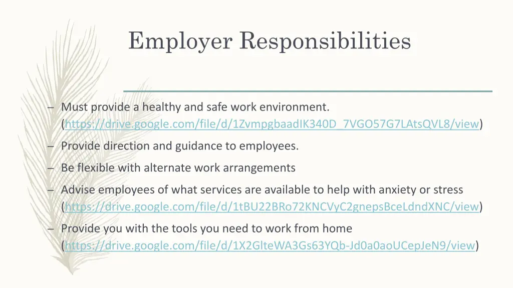 employer responsibilities