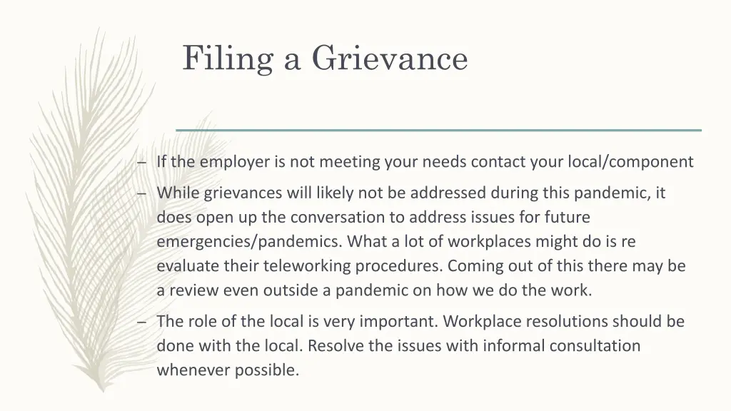 filing a grievance