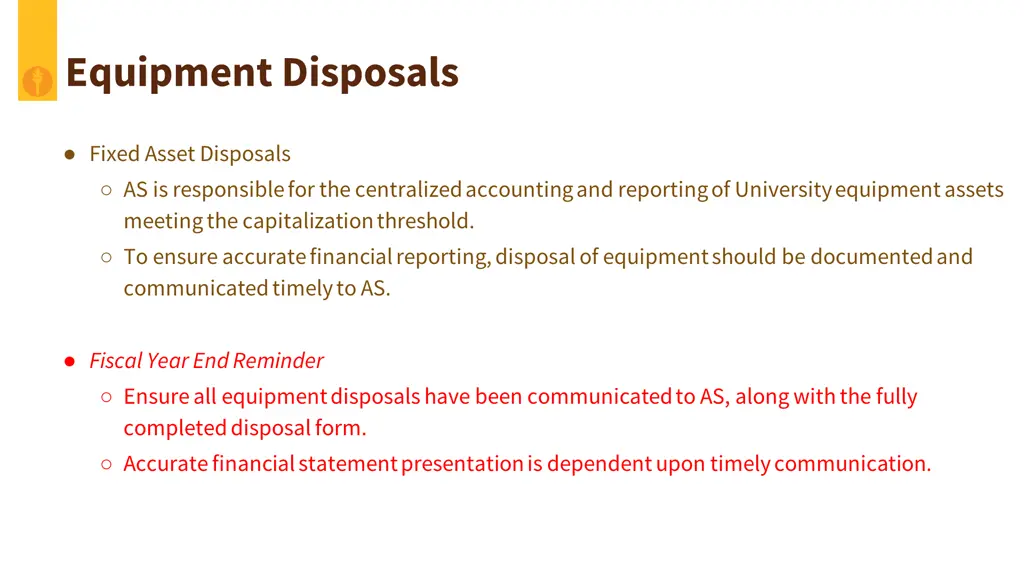 equipment disposals