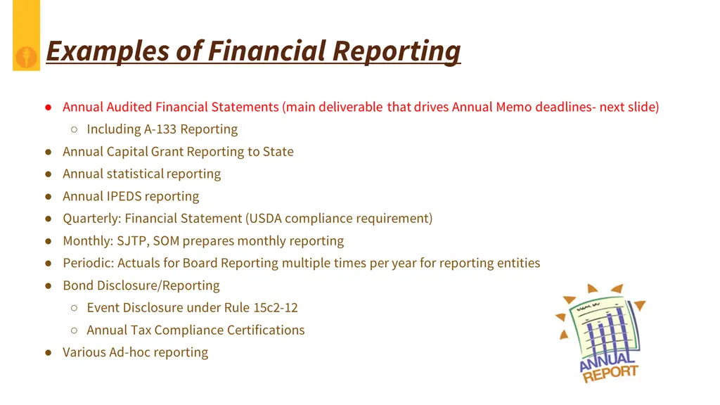 examples of financial reporting