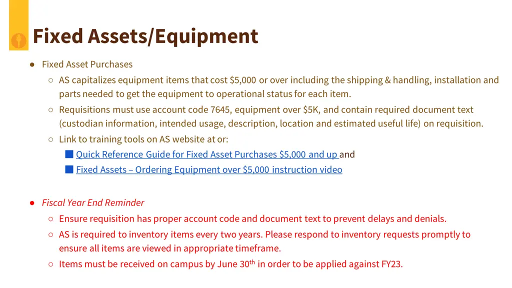 fixed assets equipment