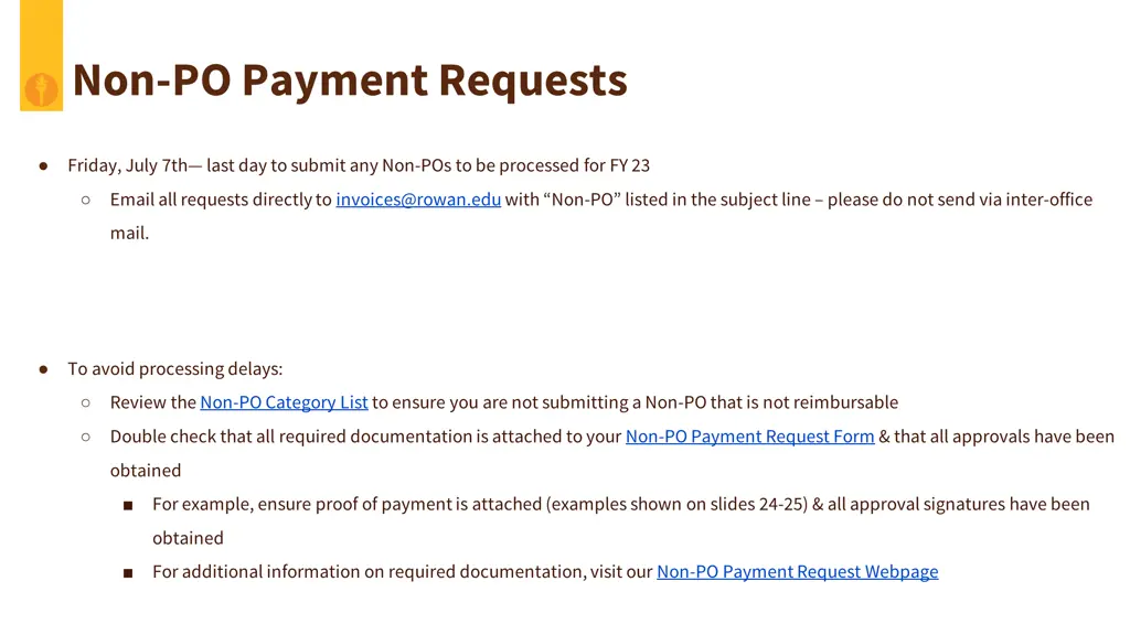non po payment requests