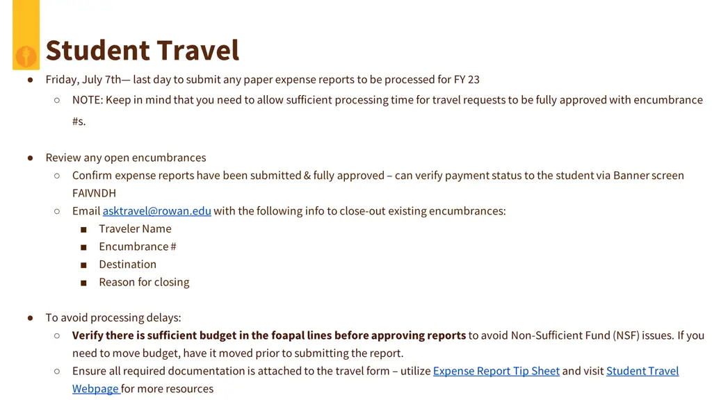 student travel friday july 7th last day to submit