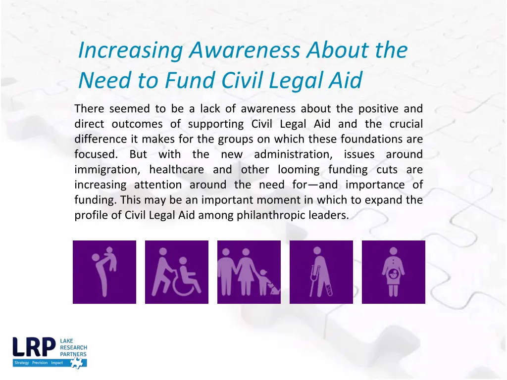 increasing awareness about the need to fund civil