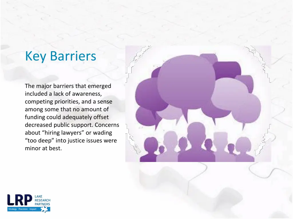 key barriers