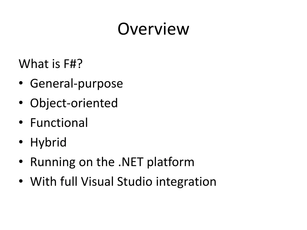 overview