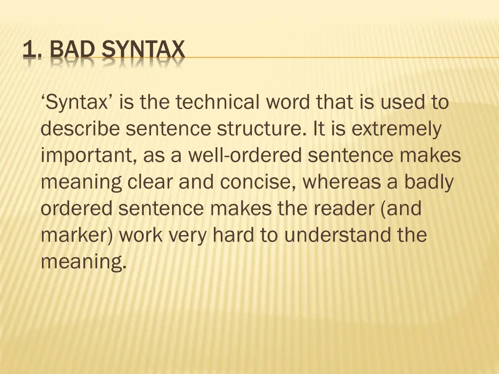 1 bad syntax
