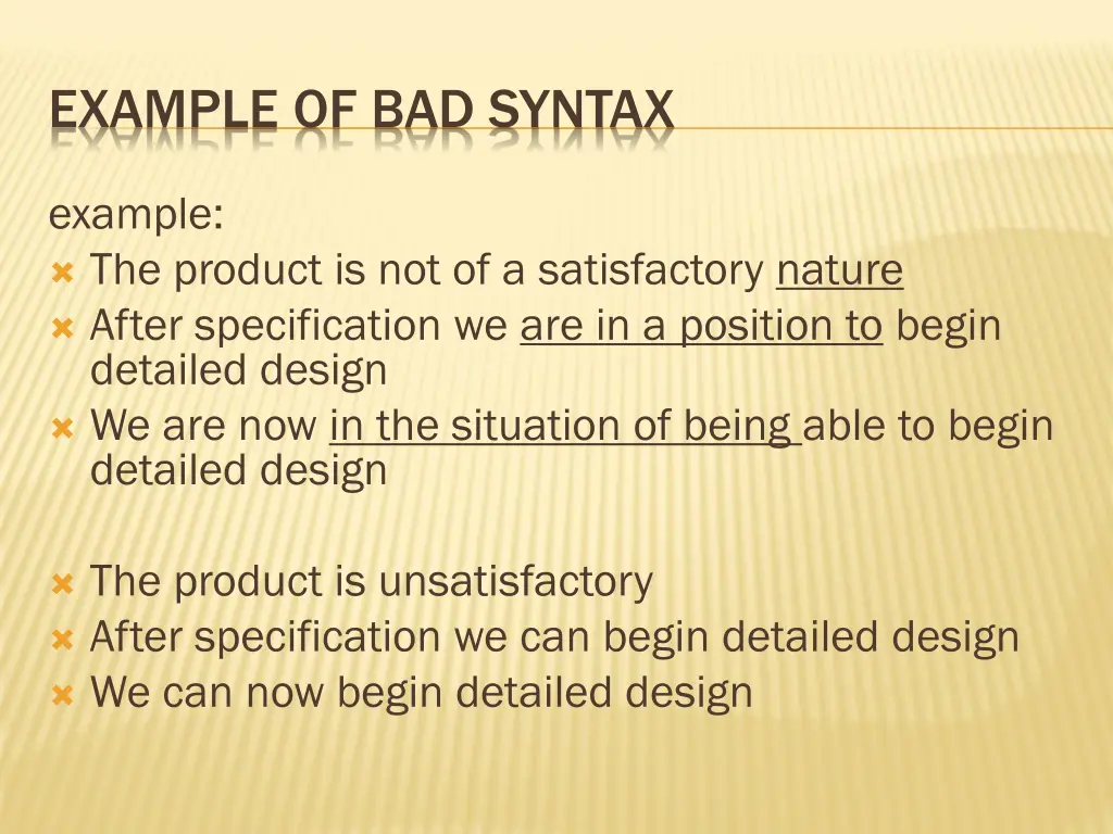 example of bad syntax