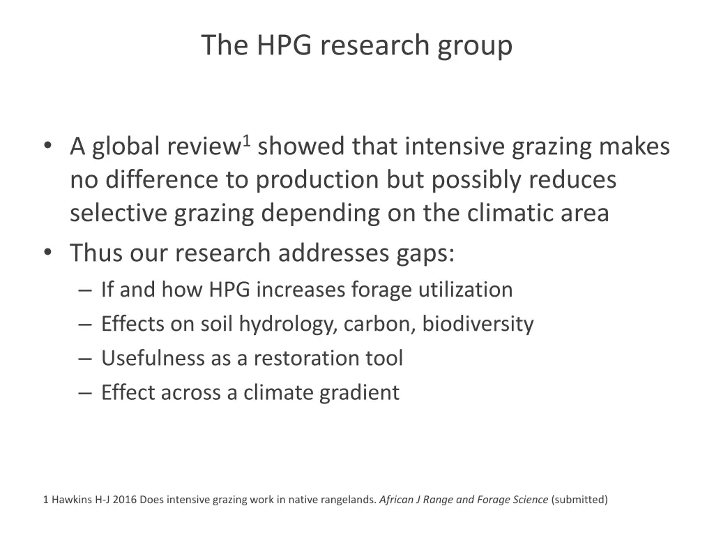 the hpg research group