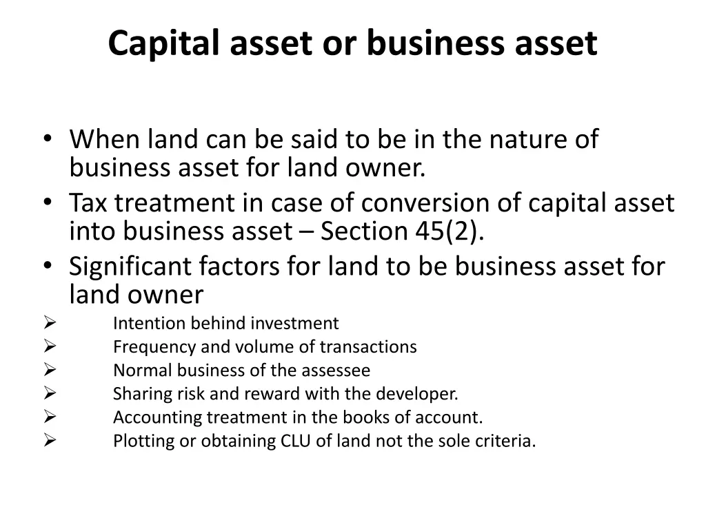 capital asset or business asset