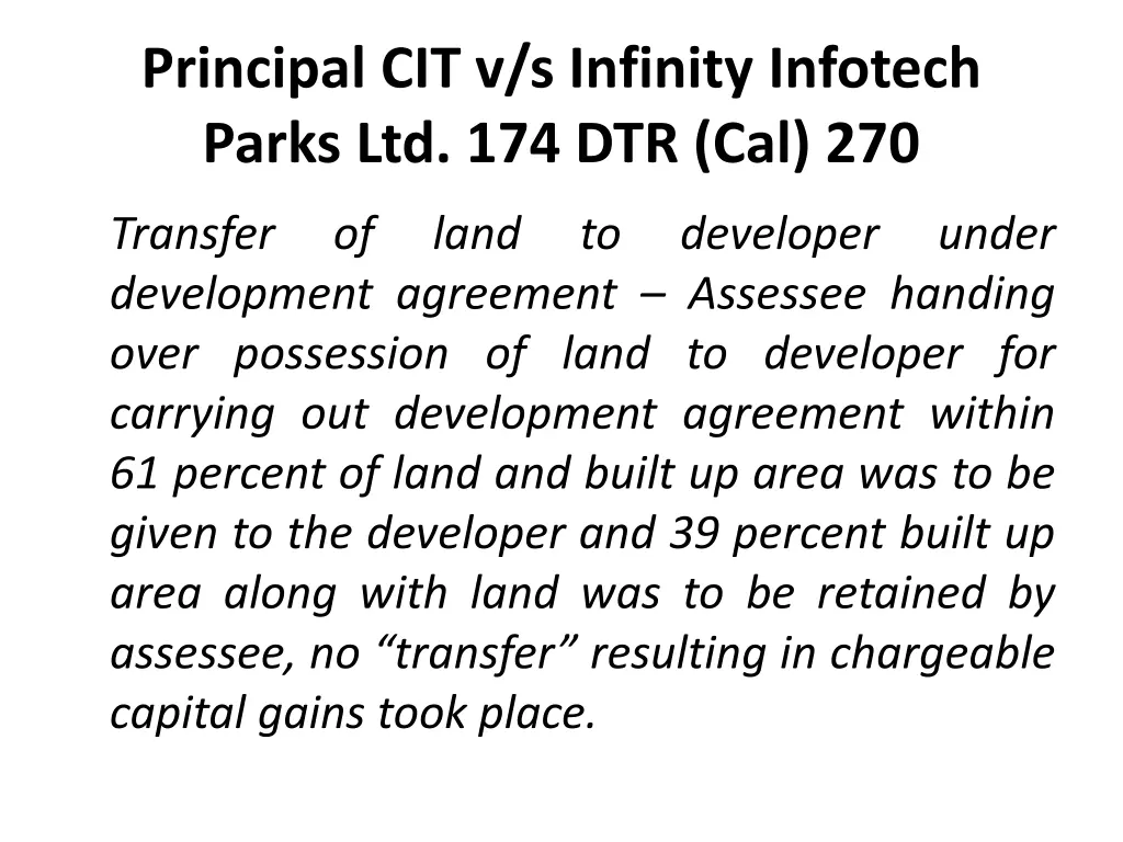 principal cit v s infinity infotech parks