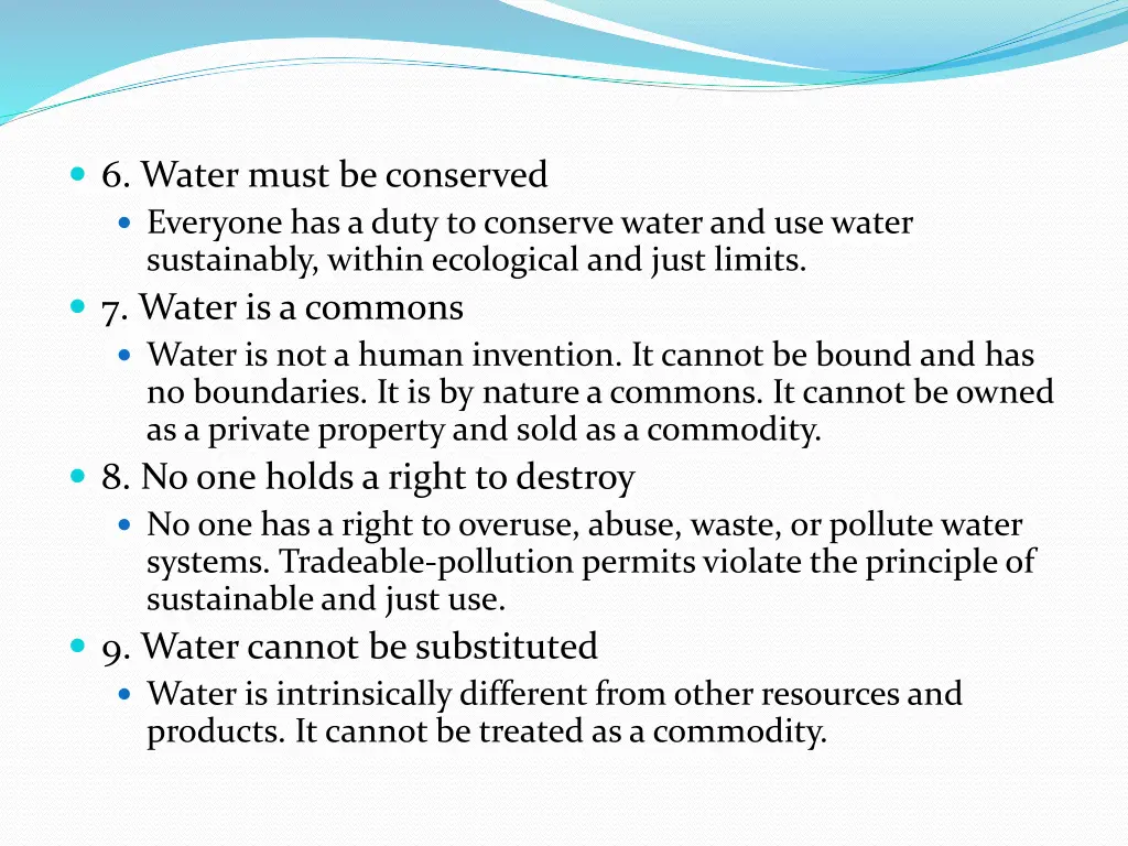 6 water must be conserved everyone has a duty