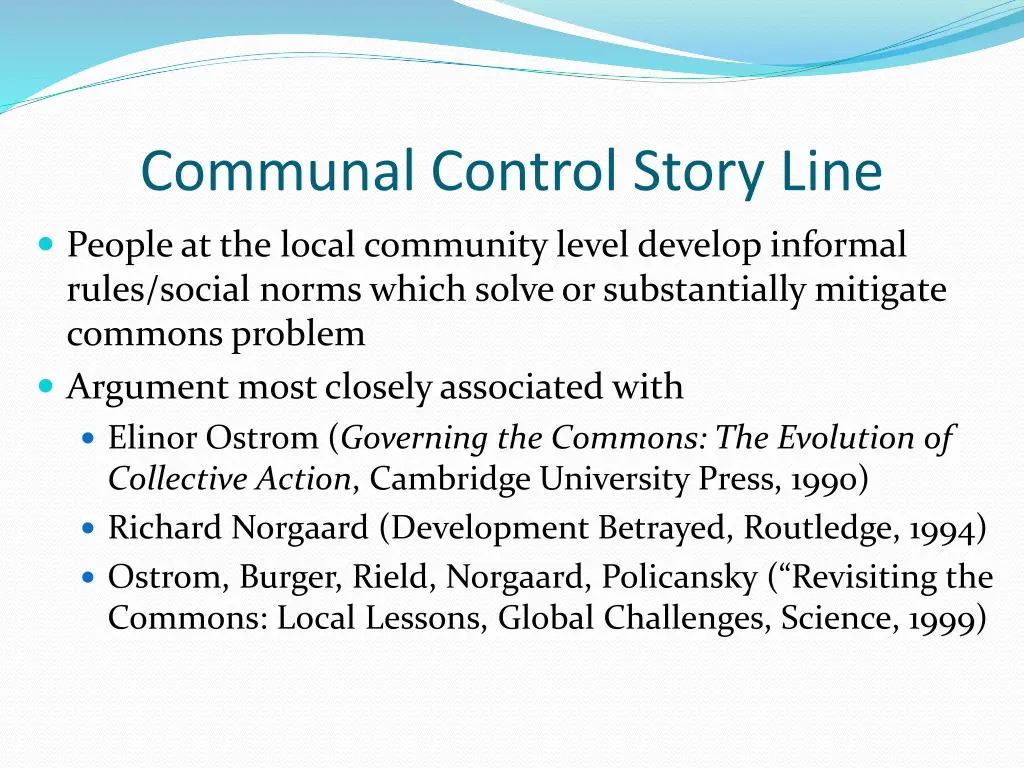 communal control story line