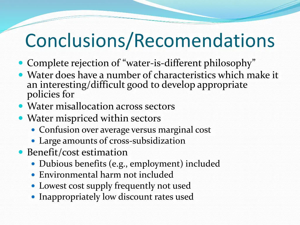 conclusions recomendations