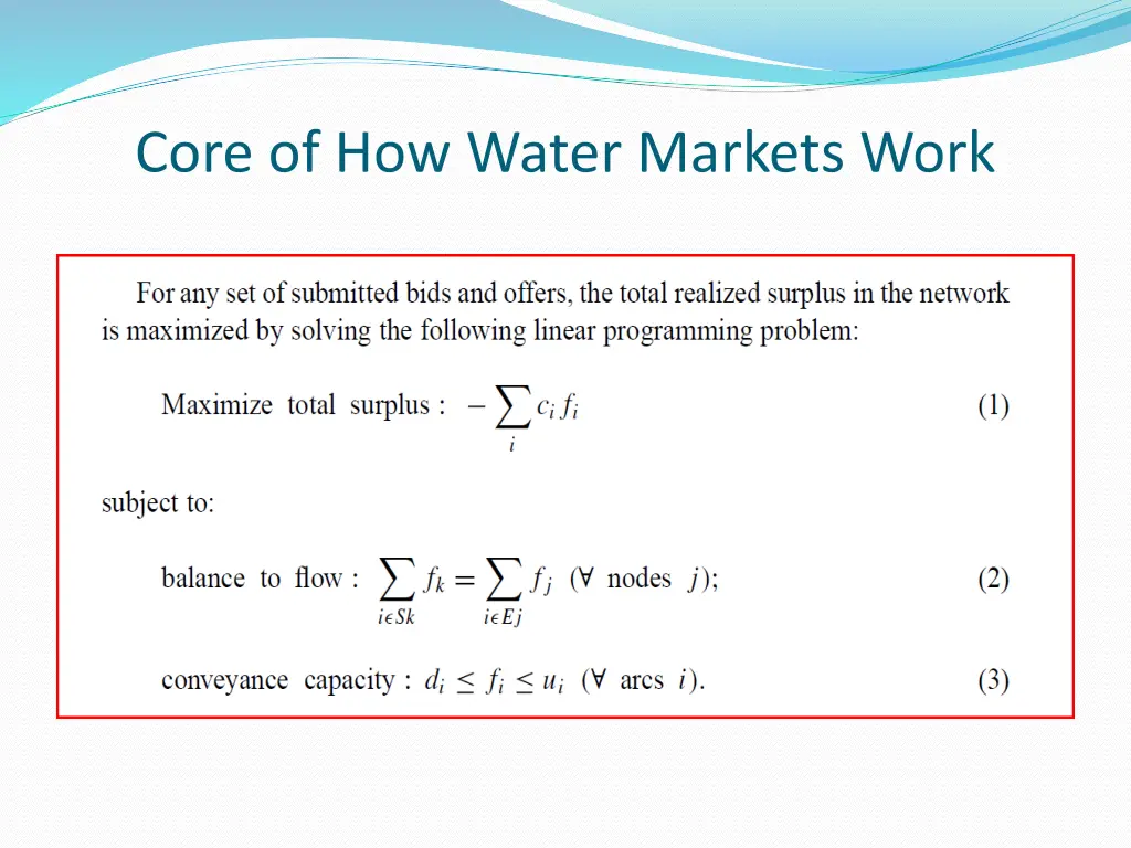 core of how water markets work