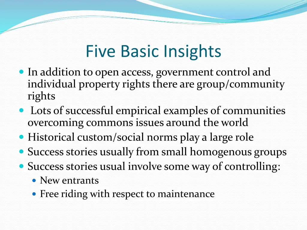 five basic insights in addition to open access