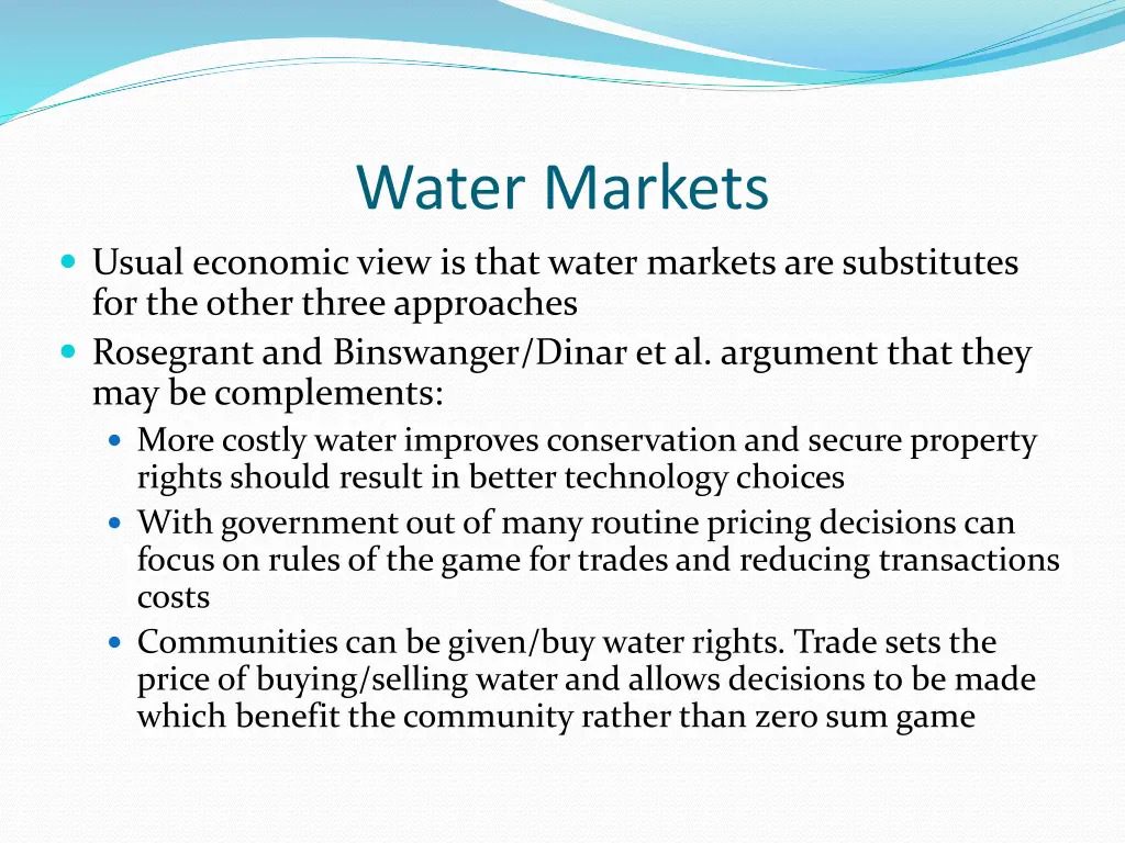 water markets