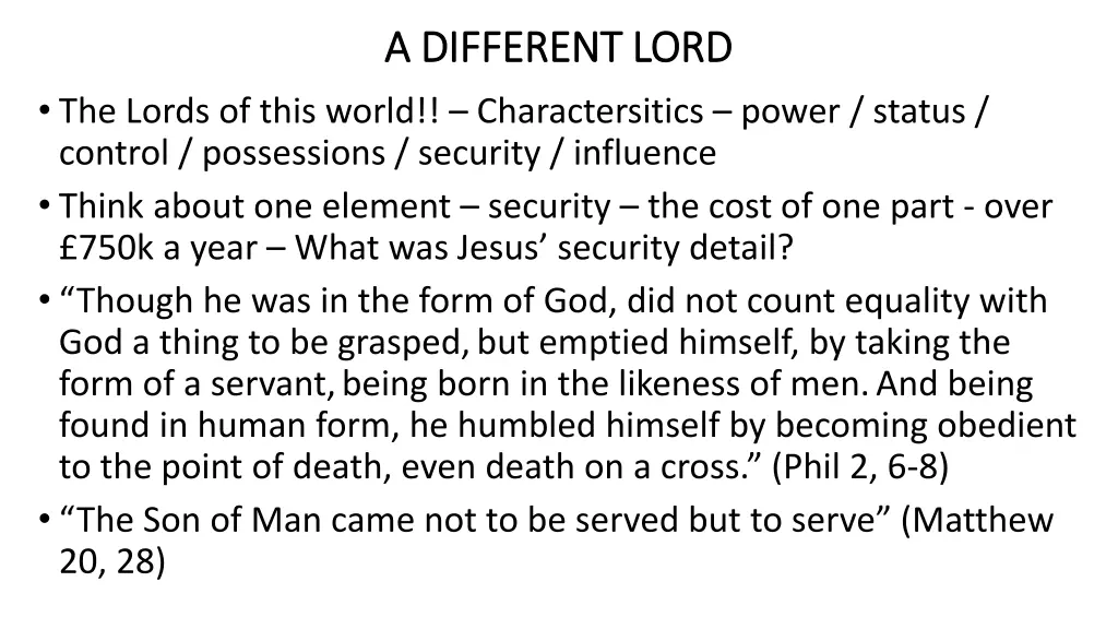 a different lord a different lord