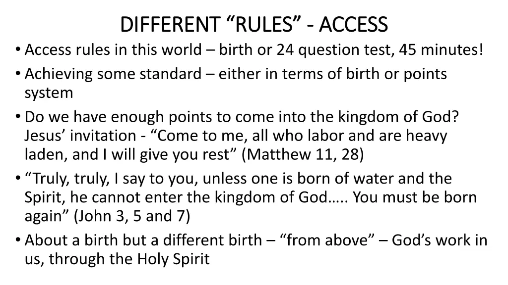 different rules different rules access access
