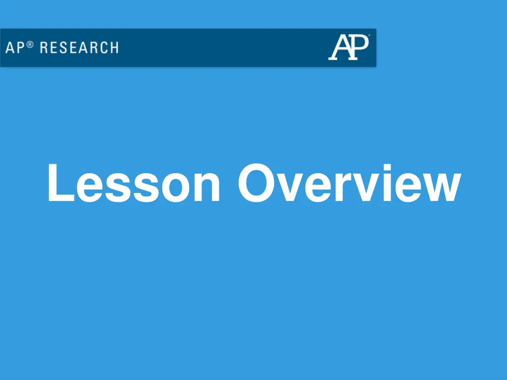 lesson overview
