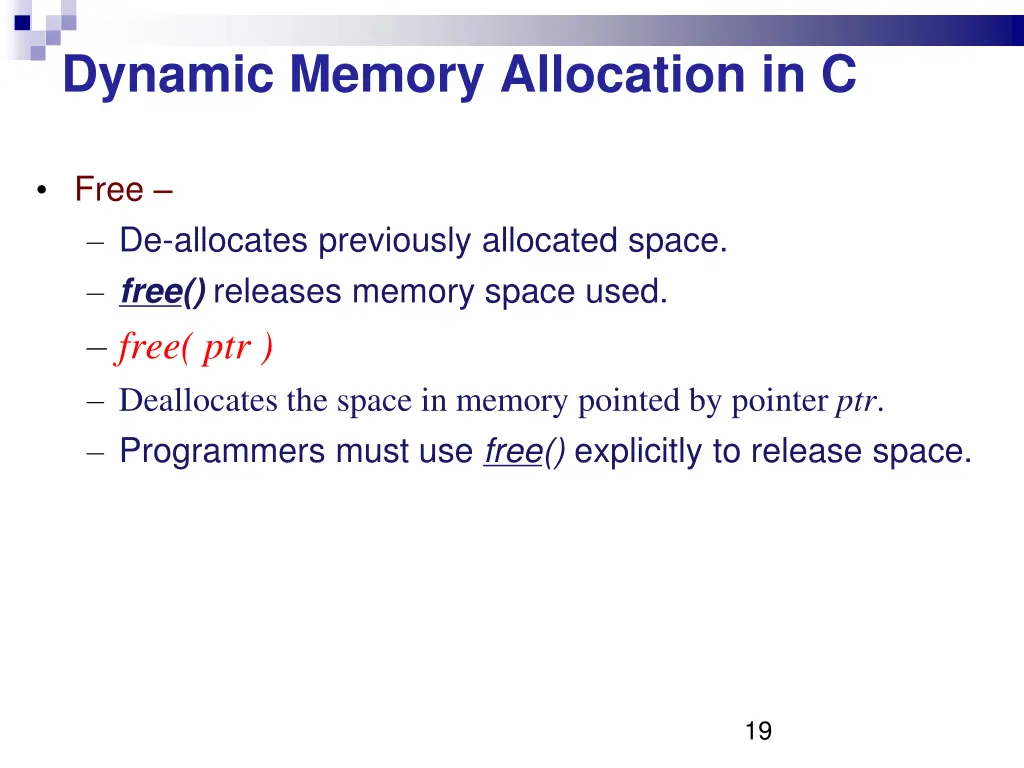 dynamic memory allocation in c 3