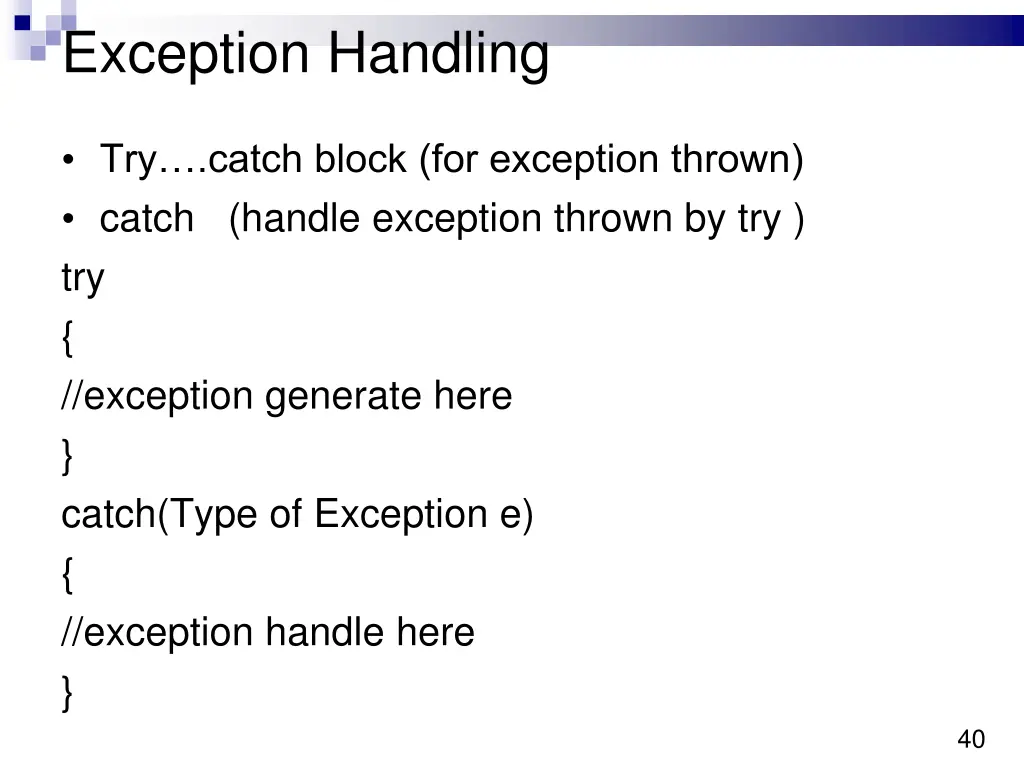 exception handling