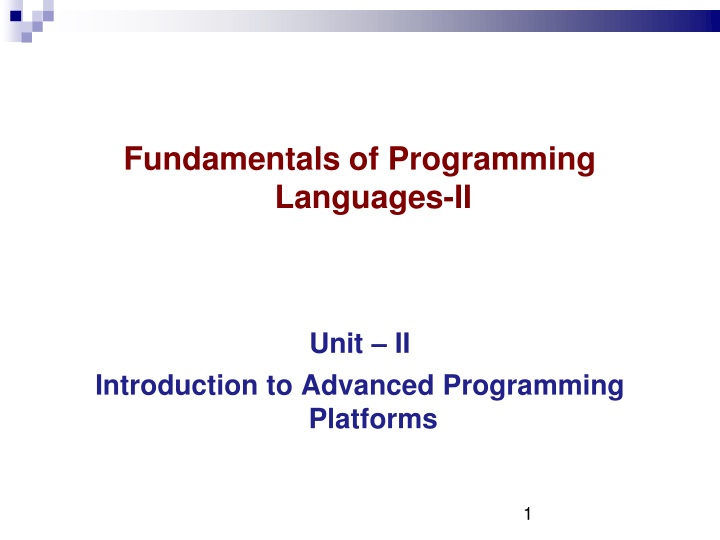 fundamentals of programming languages ii