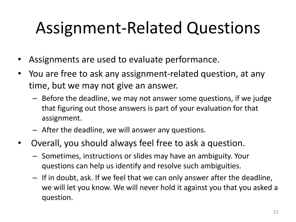 assignment related questions