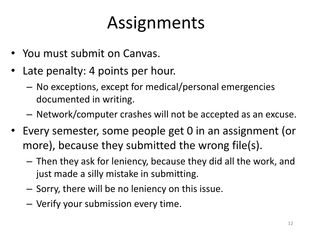 assignments