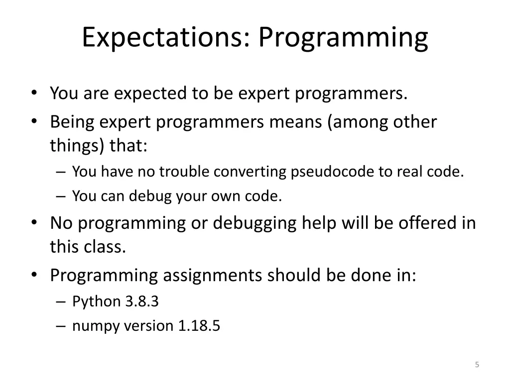 expectations programming