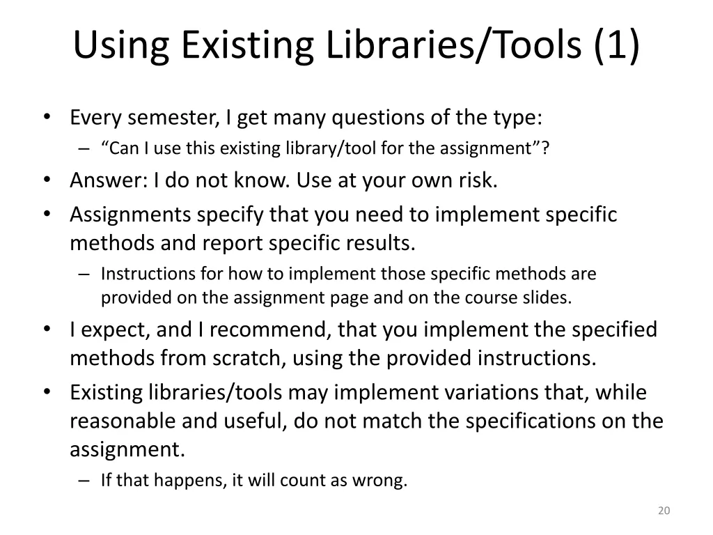 using existing libraries tools 1
