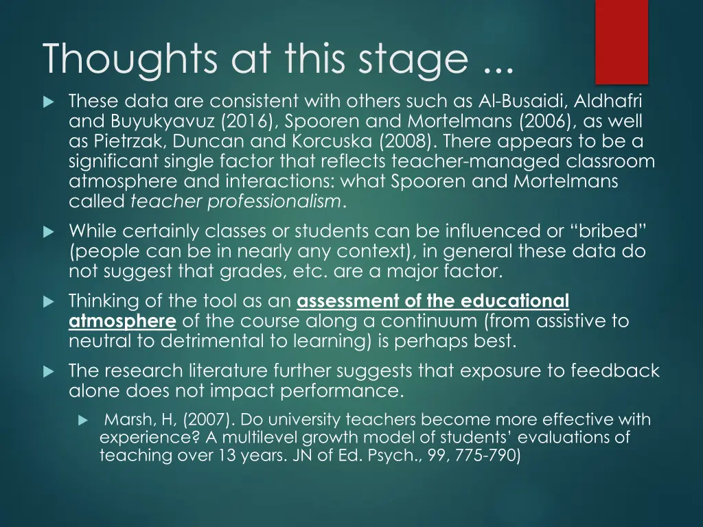 thoughts at this stage these data are consistent