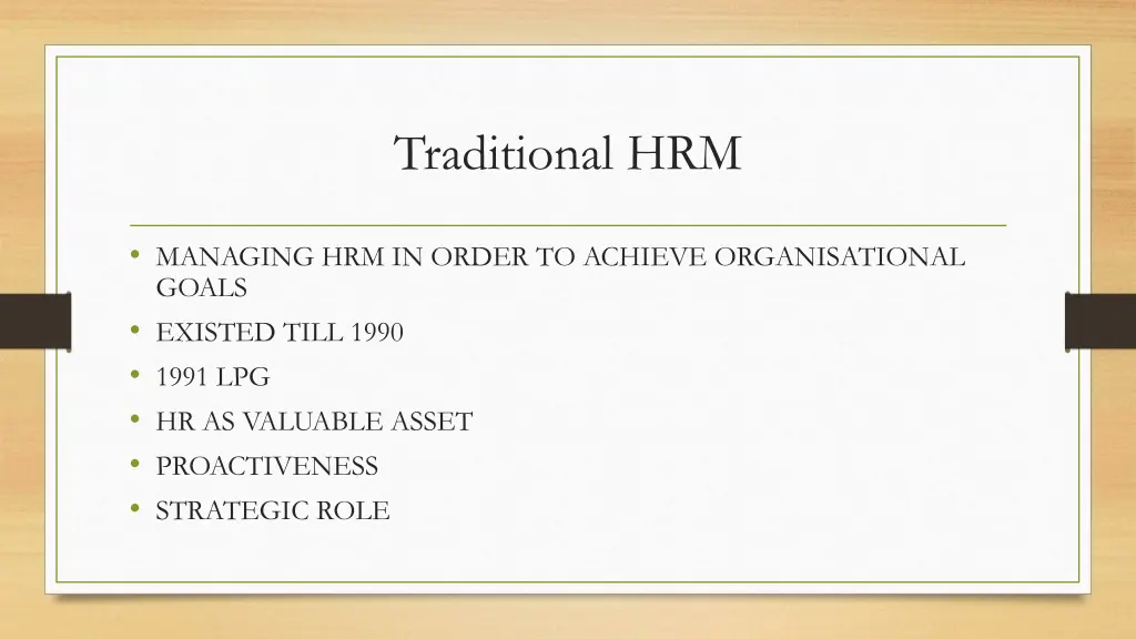 traditional hrm