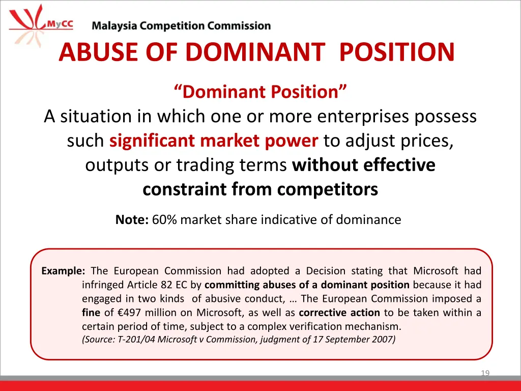 abuse of dominant position 1