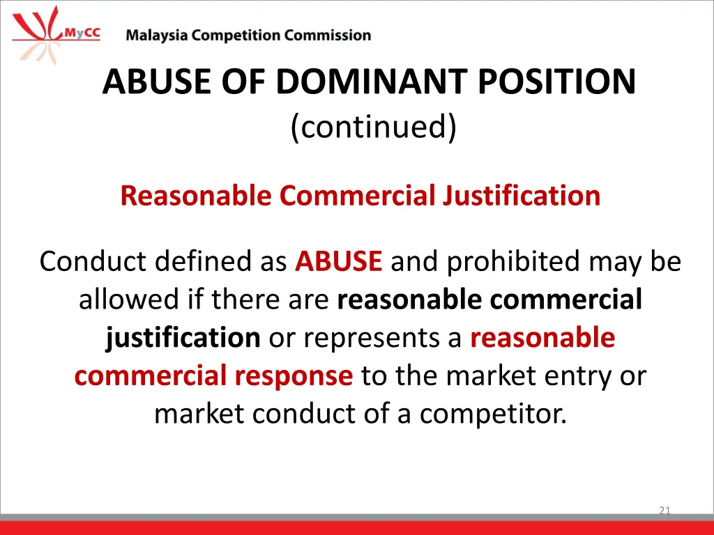 abuse of dominant position continued